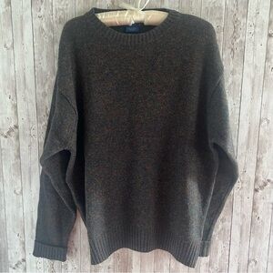 Pendleton Men's Green Wool Multicolor Crewneck Sweater Large